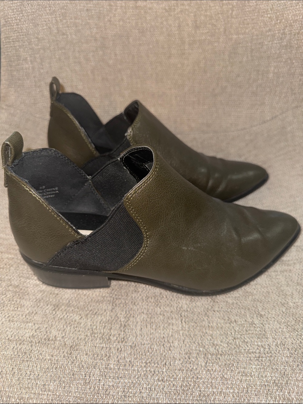 Matt & Nat Olive Green Pointed Slip-On Booties - Picture 9 of 9